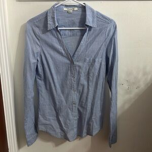 Blue & White Stripped Button-Up
